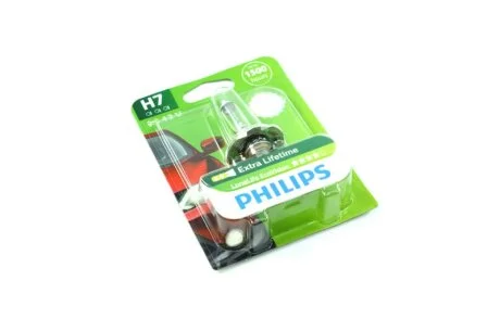 Автолампа галогенова 55W H7 12V 55W PX26D / LONGERLIFE ECOVISION - В 4 РАЗА УВЕЛИЧЕН СРОК СЛУЖБ PHILIPS 12972LLECOB1