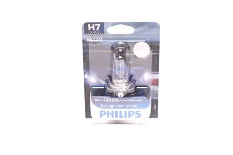 Лампа розжарювання H7 RacingVision GT200 +200 12V 55W PX26d (вир-во Philips) PHILIPS 12972RGTB1