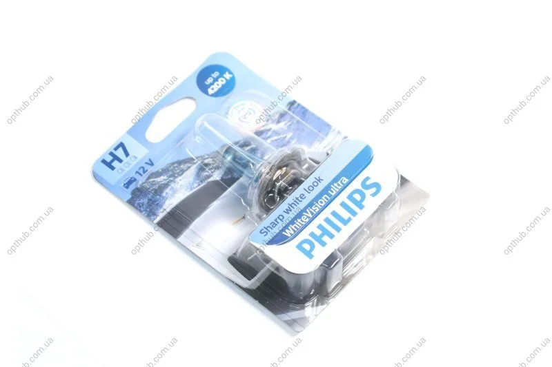 Лампа накаливания H7 12V 55W PX26d H7 WhiteVision ULTRA +60 (4200K) (1шт) (пр-во Philips) PHILIPS 12972WVUB1 (фото 1)