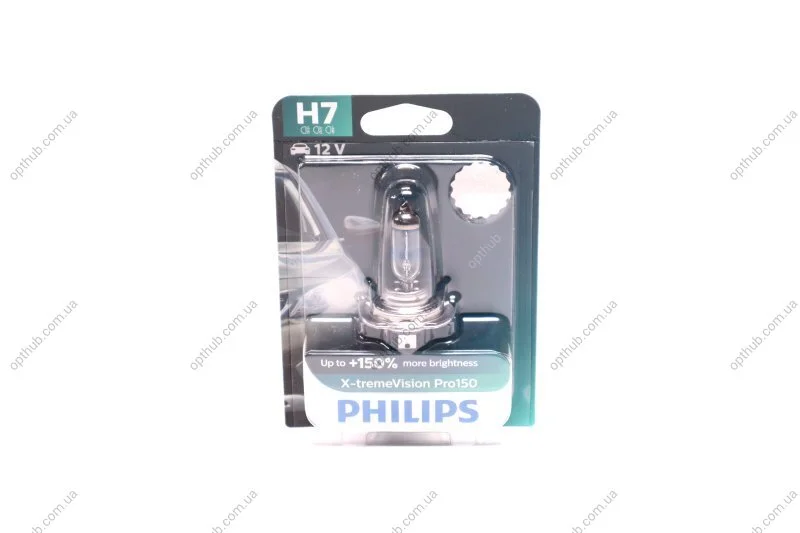 Лампа накаливания H7 X-tremeVision Pro150 +150 12V 55W PX26d (пр-во Philips) PHILIPS 12972XVPB1 (фото 1)
