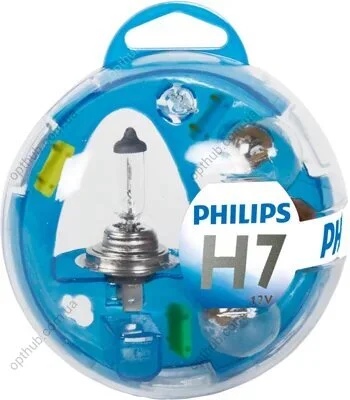 Комплект автоламп галогенових H7 12V 5-55W / ESSENTIAL BOX KIT / 1XH7 / 1XP21W / 1XP21/5W / 1XPY21W PHILIPS 55719EBKM (фото 1)