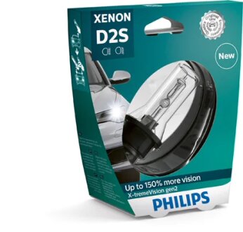 Автолампа ксенонова D2S 85V 35W P32D-2 / X-TREME VISION GEN2 - НА 150% ЗБІЛЬШЕН ПОТІК СВІТЛА / 1ШТ. PHILIPS 85122XV2S1