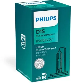 Лампа ксеноновая D1S Vision 85В, 35Вт, PK32d-2 X-tremeVision +150 more vision (пр-во Philips) PHILIPS 85415XV2C1