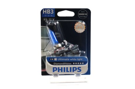 Лампа розжарювання HB3 12V 60W P20d Diamond Vision 5000K (blister 1шт) PHILIPS 9005DVB1