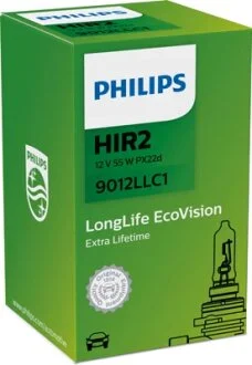 Автолампа галогенова 55W HIR2 12V 55W PX22D / LONGERLIFE - ЛАМПЫ С УДВОЕННЫМ СРОКОМ СЛУЖБЫ PHILIPS 9012LLC1