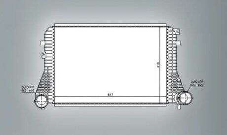 Радіатор наддуву ИНТЕРКУЛЕР AUDI A3 03-. TT 06-. SKODA OCTAVIA 04-. SUPERB 09-. YETI 09- VW CADDY 04-. -ua PROFIT 0017A3