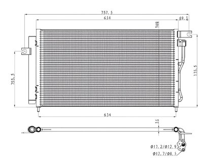 Конденсер кондиціонера КОНДЕНСЕР HYUNDAI ACCENT (1.4L, 1.6L) 05- -ua PROFIT 1301C1