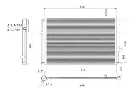 Конденсер кондиціонера КОНДЕНСЕР KIA RIO 11- -ua PROFIT 1310C1