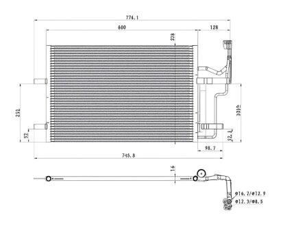 Конденсер кондиціонера КОНДЕНСЕР MAZDA 3 04-, 5 05- -ua PROFIT 1501C1
