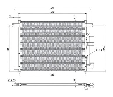 Конденсер кондиционера КОНДЕНСЕР CHEVROLET AVEO (1.5L) 05- (OE 96539634) С ОСУШИТЕЛЕМ PROFIT 1703C1
