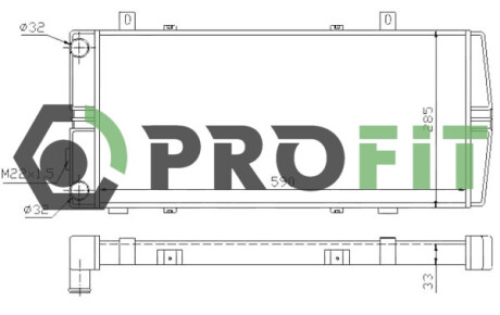 Радіатор охолоджування РАДИАТОР SKODA FELICIA 95-01 -ua PROFIT 1740-0018