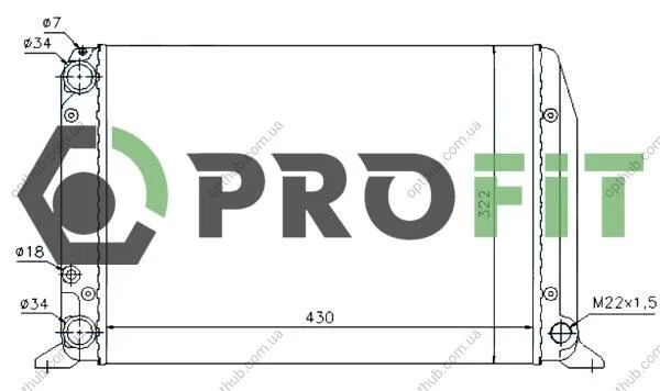 Радіатор охолоджування PROFIT 1740-0022 (фото 1)