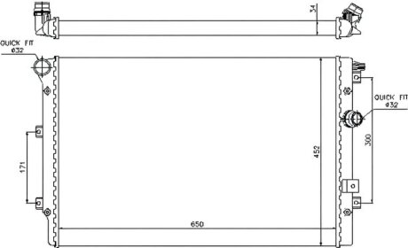 Радіатор охолоджування РАДИАТОР VW TIGUAN 07-18. SHARAN 10-. SEAT ALHAMBRA 10- -ua PROFIT 1740-0036