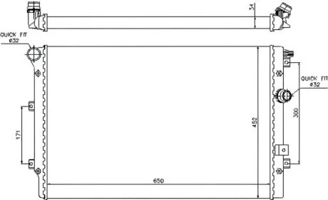 Радіатор охолоджування РАДИАТОР VW TIGUAN 07-18. SHARAN 10-. SEAT ALHAMBRA 10- -ua PROFIT 1740-0036