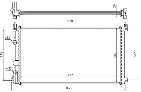 Радіатор охолоджування РАДИАТОР RENAULT MASTER 00-. OPEL MOVANO 01- -ua PROFIT 1740-0172
