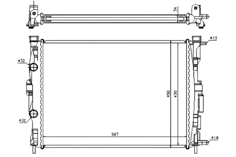 Радіатор охолоджування РАДИАТОР RENAULT MEGANE II 02-11. SCENIC 03- -ua PROFIT 1740-0175