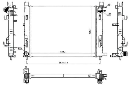 Радіатор охолоджування РАДИАТОР RENAULT/DACIA DOKKER 12-. LODGY 12-. DUSTER 10-. LOGAN 12-. SANDERO -ua PROFIT 1740-0180