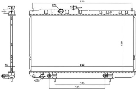 Радіатор охолоджування РАДИАТОР NISSAN ALMERA CLASSIC 06- (AT) -ua PROFIT 1740-0262