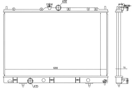 Радіатор охолоджування РАДИАТОР MITSUBISHI OUTLANDER 03-06 -ua PROFIT 1740-0280