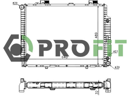 Радіатор охолоджування РАДИАТОР MERCEDES E (W210) 99-03 -ua PROFIT 1740-0305