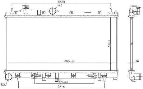 Радіатор охолоджування РАДИАТОР SUBARU IMPREZA 08-. LEGACY 03-09. OUTBACK 03-09. XV 12-. FORESTER 09 -ua PROFIT 1740-0358