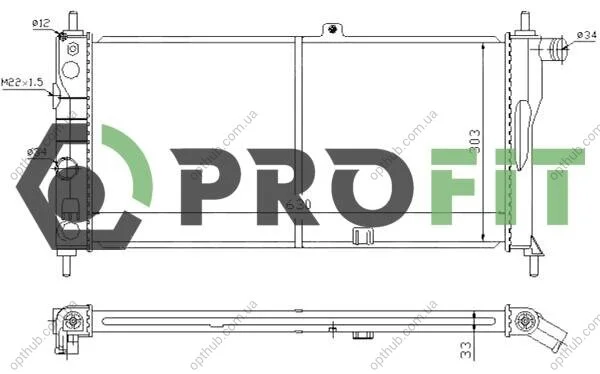 Радіатор охолодження PROFIT 1740-0381 (фото 1)