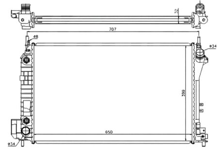 Радіатор охолоджування РАДИАТОР OPEL ASTRA G 98-09 (MT. -AC) -ua PROFIT 1740-0384