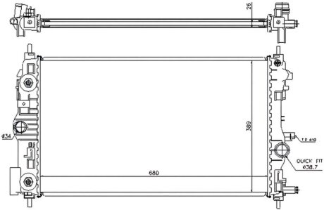 Радіатор охолоджування РАДИАТОР CHEVROLET CRUZE 09-. ORLANDO 11-. OPEL ASTRA J 09-. ZAFIRA 11- (AT) -ua PROFIT 1740-0388