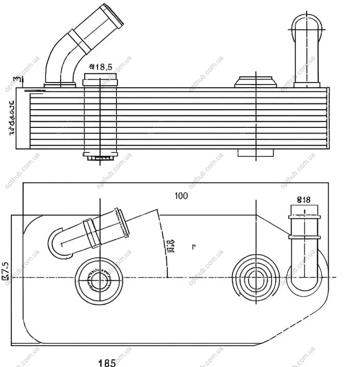 Радіатор масляний РАДИАТОР МАСЛЯНЫЙ VW/AUDI/SKODA/SEAT 96- (AT) -ua PROFIT 1745-0050 (фото 1)