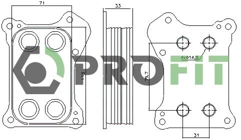 Радіатор масляний РАДИАТОР МАСЛЯНЫЙ FIAT/OPEL/ALFA ROMEO/CHEVROLET/LANCIA 05- (1.3JTD/CDTI) -ua PROFIT 1745-0054 (фото 1)