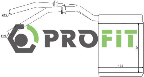 Радіатор пічки ОТОПИТЕЛЬ FORD FOCUS 04-12. C-MAX 03-10. KUGA 08-12. MAZDA 3 03-10. VOLVO C30/S40/V50 -ua PROFIT 1760-0434