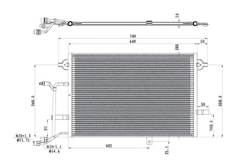 Конденсер кондиціонера КОНДЕНСЕР AUDI A6 (C5) 97-05 -ua PROFIT 1770-0003