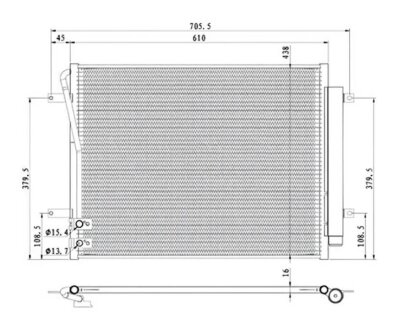 Конденсер кондиціонера КОНДЕНСЕР VW PASSAT (B6. B7) 05-14 -ua PROFIT 1770-0007