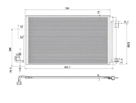 Конденсер кондиціонера УЦІНКА. НЕЗНАЧНА ДЕФОРМАЦІЯ СОТ. КОНДЕНСЕР VW TRANSPORTER T5 09-15. MULTIVAN PROFIT 1770-0011