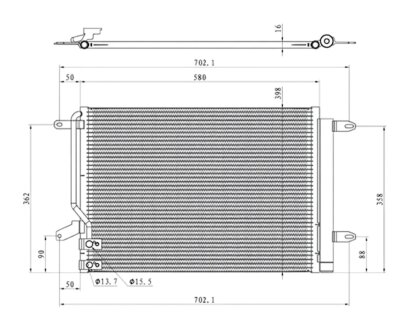 Конденсер кондиционера КОНДЕНСЕР VW BEETLE 11-19. JETTA 10- PROFIT 1770-0022