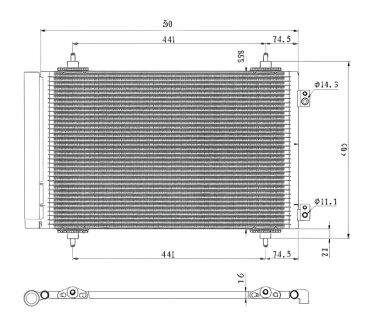 Конденсер кондиціонера PROFIT 1770-0086