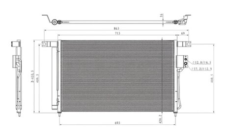 Конденсер кондиціонера КОНДЕНСЕР HYUNDAI SANTA FE 06-12 -ua PROFIT 1770-0141