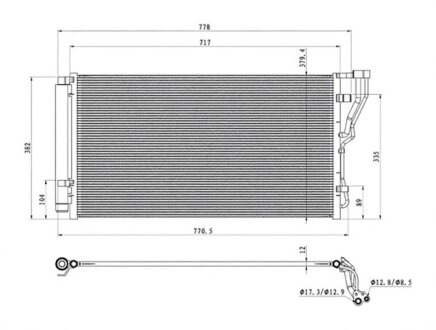 Конденсер кондиционера УЦЕНКА. ДЕФОРМАЦИЯ.КОНДЕНСЕР HYUNDAI SONATA 12-. KIA OPTIMA 10- PROFIT 1770-0147