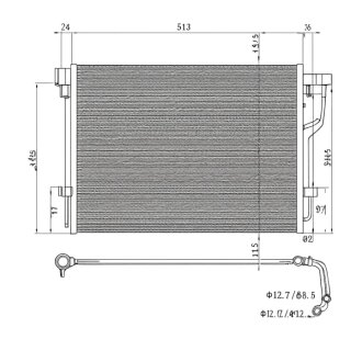 Конденсер кондиціонера КОНДЕНСЕР HYUNDAI I30 07-12. KIA CEE`D 06-12 -ua PROFIT 1770-0154