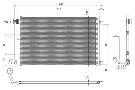 Конденсер кондиціонера КОНДЕНСЕР NISSAN QASHQAI 07-13 -ua PROFIT 1770-0287