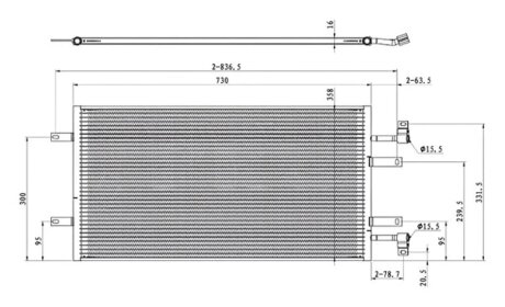 Конденсер кондиціонера КОНДЕНСЕР OPEL VIVARO 06-. RENAULT TRAFIC 06- -ua PROFIT 1770-0384