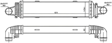 Радіатор наддуву ИНТЕРКУЛЕР MERCEDES C (W204) 08-14. E (W212) 09-16 -ua PROFIT 1780-0164