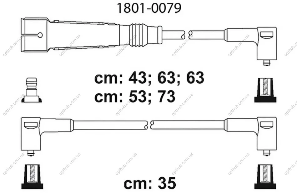 Комплект кабелів високовольтних AUDI 90 100 A6 COUPE 2.2 2.3 Q -ua PROFIT 1801-0079 (фото 1)