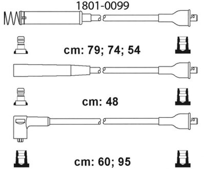 Комплект кабелів високовольтних OPEL OMEGA A 86-94 PROFIT 1801-0099