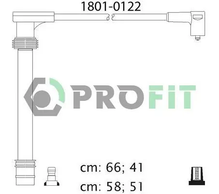 Комплект кабелей высоковольтных FIAT BRAVA, BRAVO, MULTIPLA, MAREA, PALIO 96- PROFIT 1801-0122 (фото 1)