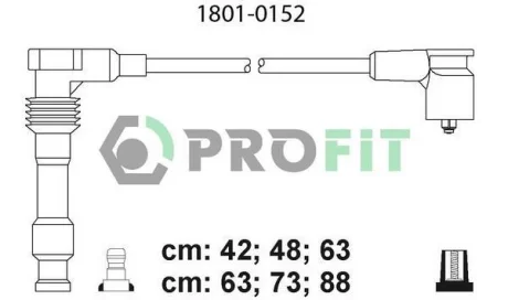 Комплект кабелів високовольтних OPEL SINTRA 3.0 PETROL/FUEL 3/1996->12/1999 -ua PROFIT 1801-0152