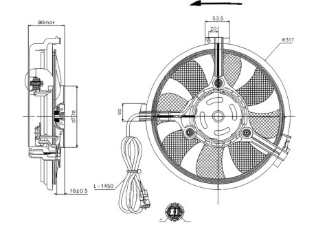 Вентилятор радіатора ВЕНТИЛЯТОР РАДИАТОРА AUDI A4 94-01. A6 97-05. A8 94-02. SKODA SUPERB 02-08. VW -ua PROFIT 1850-0001