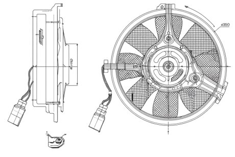 Вентилятор радіатора ВЕНТИЛЯТОР РАДИАТОРА AUDI A6 97-05. A8 96-02. VW PASSAT 00-05 -ua PROFIT 1850-0004