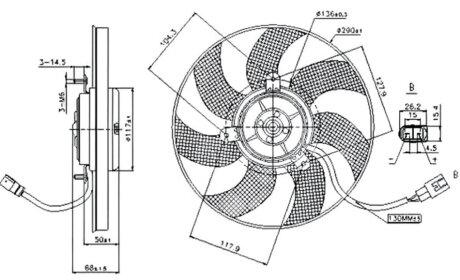 Вентилятор радіатора ВЕНТИЛЯТОР РАДИАТОРА SKODA OCTAVIA 04-. SUPERB 08-15. YETI 09-. VW CADDY 04-. G -ua PROFIT 1850-0012
