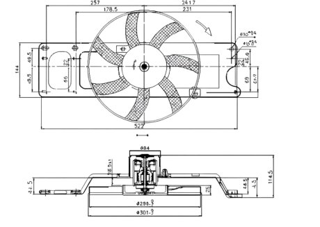 Вентилятор радіатора ВЕНТИЛЯТОР РАДИАТОРА RENAULT/DACIA LOGAN 04- -ua PROFIT 1850-0015